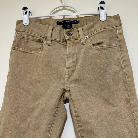 Women’s Unisex Vintage Lauren Ralph  Lauren Khaki Colour Skinny Jeans Size: 29 - Picture 5 of 16